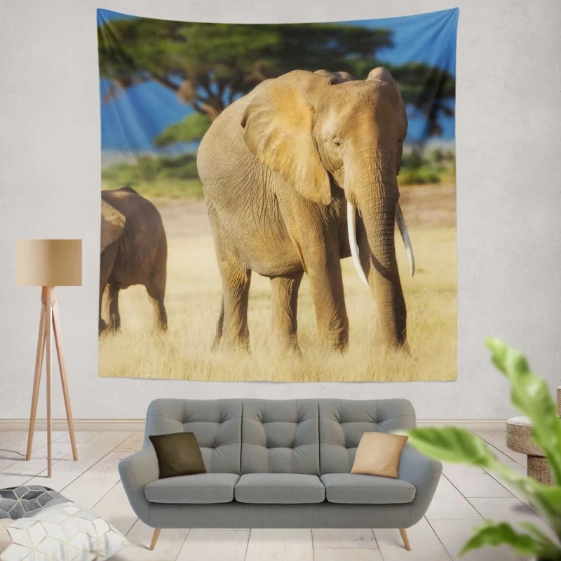 Baby Elephant Savannah Wonder Wall Hanging Tapestry