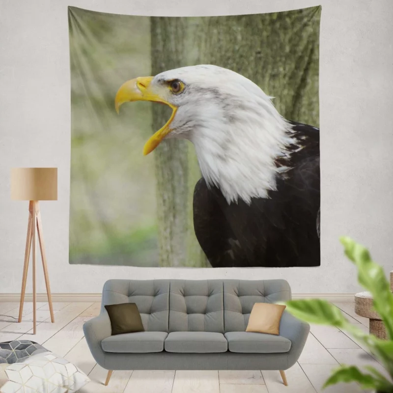 Bald Eagle Soaring Call Majestic Hunter Wall Hanging Tapestry