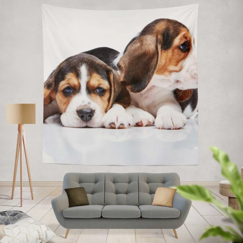 Beagle Curious Expression Playful Wonder Wall Hanging Tapestry