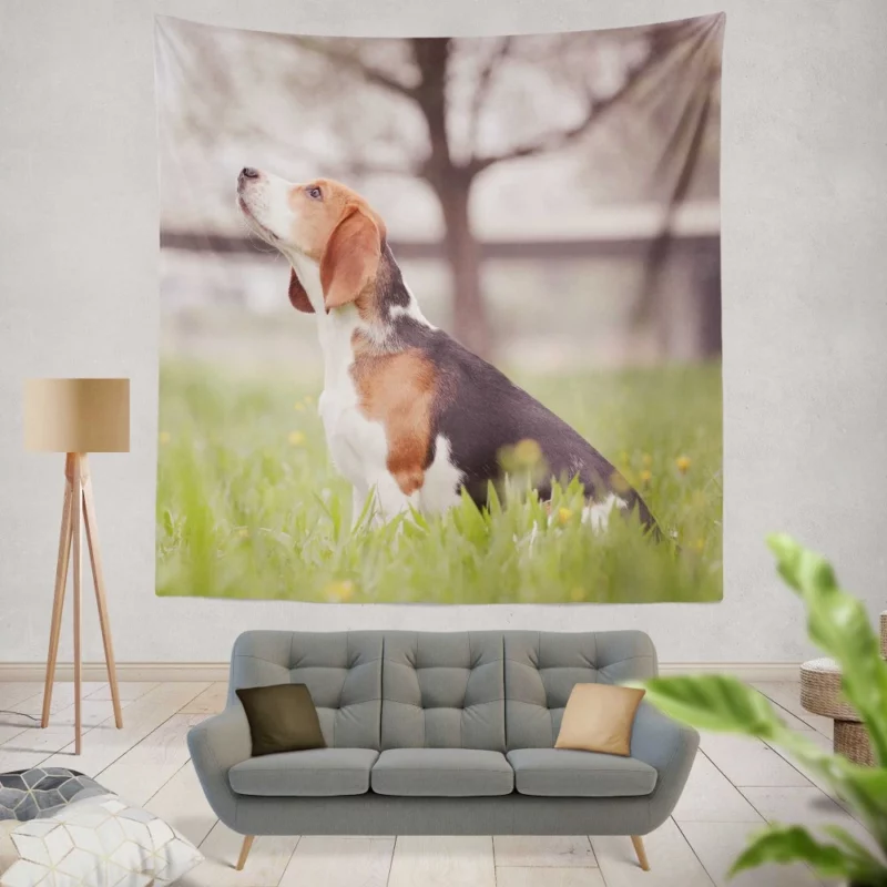 Beagle Ears Playful Canine Curiosity Wall Hanging Tapestry