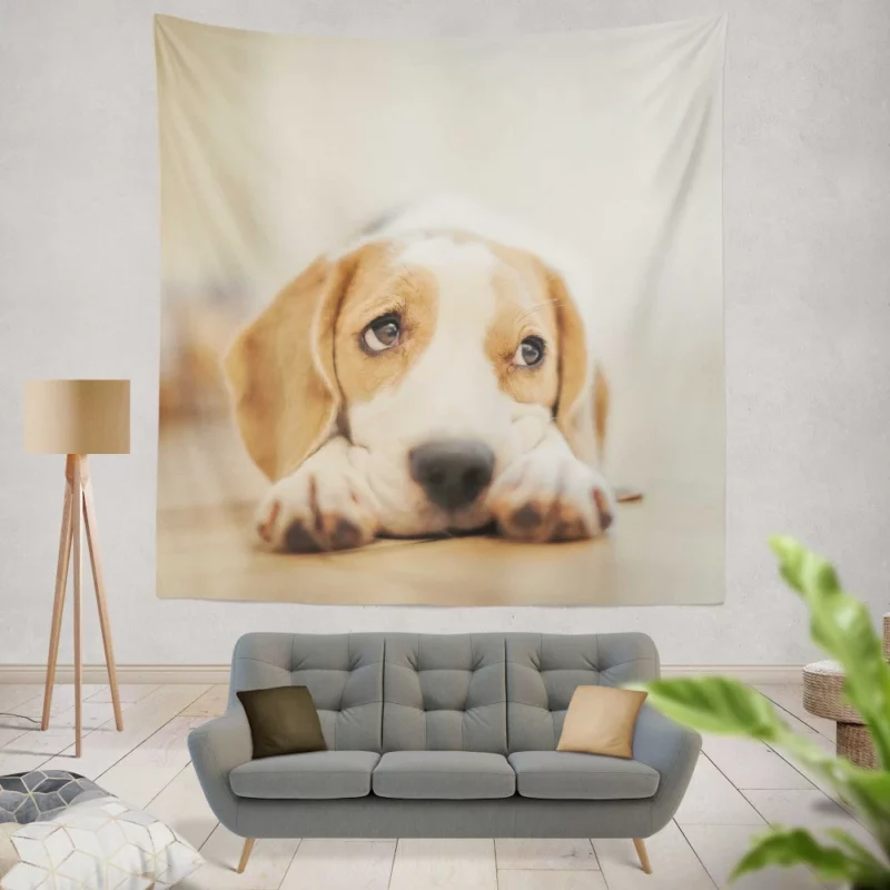 Beagle Furry Innocence Puppy Charm Wall Hanging Tapestry