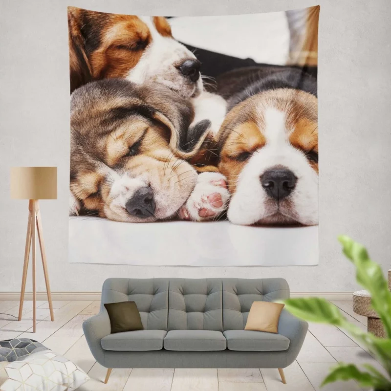 Beagle Inquisitive Charm Playful Delight Wall Hanging Tapestry