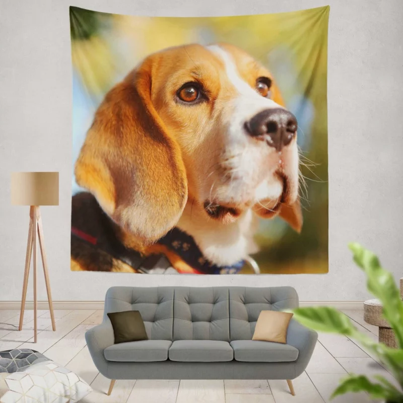 Beagle Muzzle in Focus Canine Persona Wall Hanging Tapestry