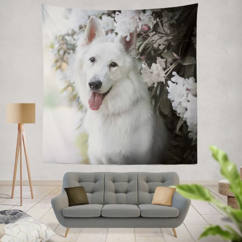 Berger Blanc Suisse in Depth Wall Hanging Tapestry