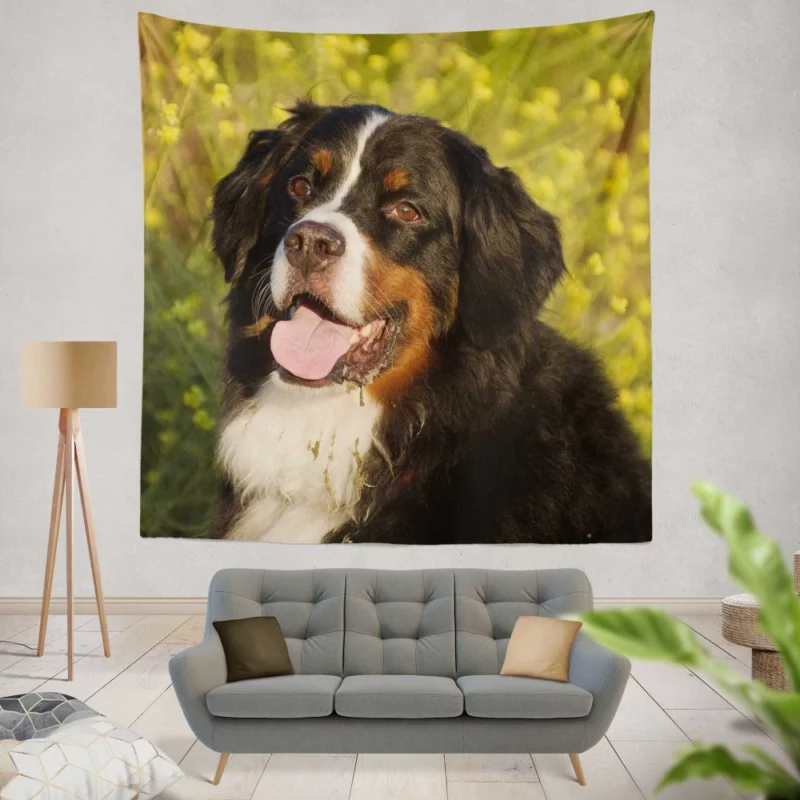 Bernese Mountain Dog Loyal Companion Wall Hanging Tapestry