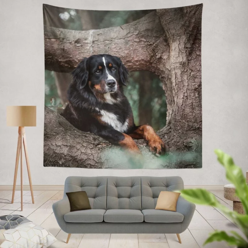 Bernese Mountain Dog Majestic Aura Wall Hanging Tapestry