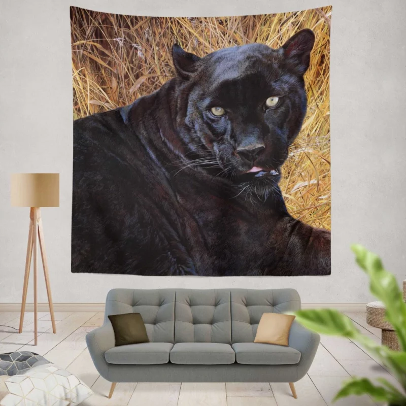 Black Panther Exotic  Majesty Wall Hanging Tapestry