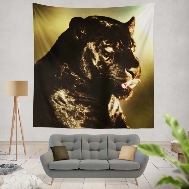 Black Panther Wild Animal Wall Hanging Tapestry