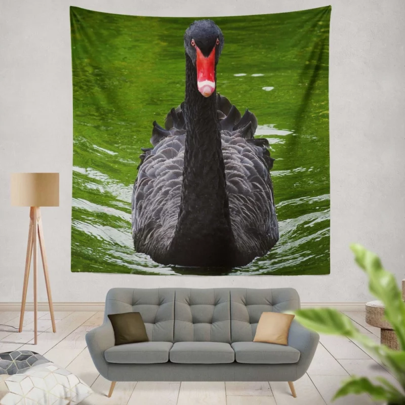 Black Swan Enigmatic Beauty Dark Elegance Wall Hanging Tapestry