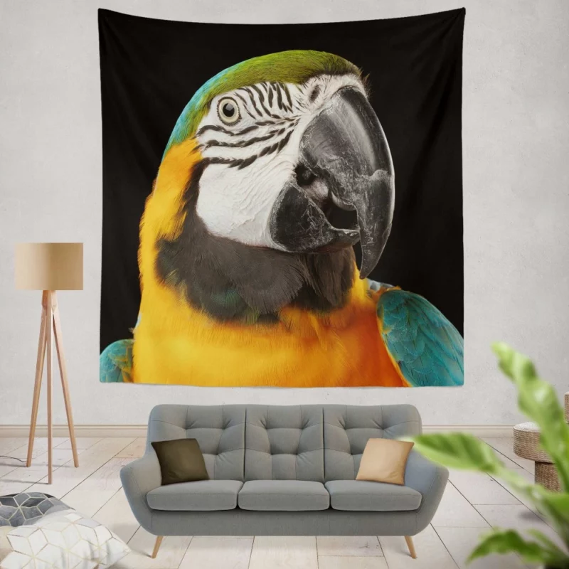 Blue-and-yellow Macaw Exotic Beauty Colorful Parrot Wall Hanging Tapestry