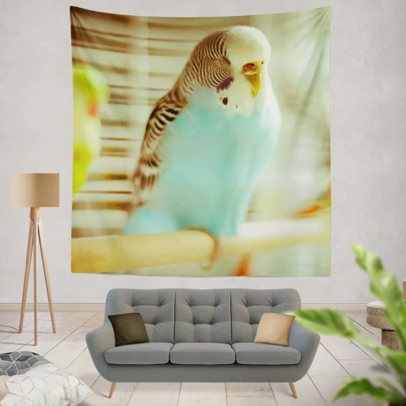 Budgerigar Colorful Charm Feathered Friend Wall Hanging Tapestry