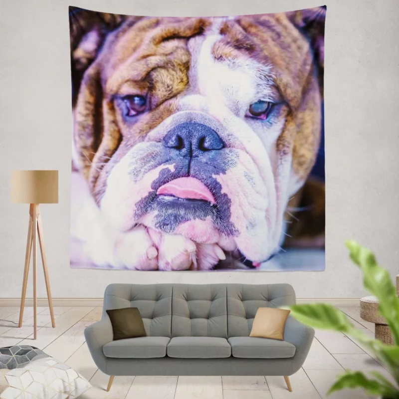 Bulldog Distinguished Muzzle Canine Charm Wall Hanging Tapestry