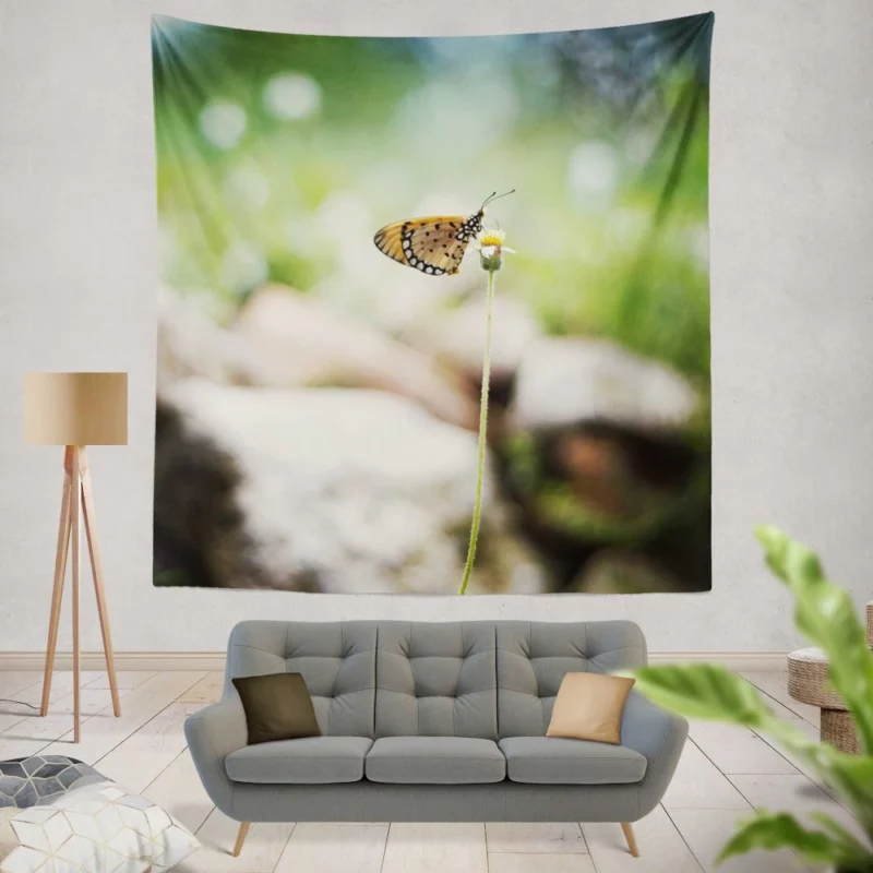 Butterfly Bokeh Beauty Insect Elegance Wall Hanging Tapestry