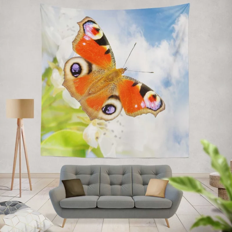 Butterfly Colorful Dance Nature Elegance Wall Hanging Tapestry