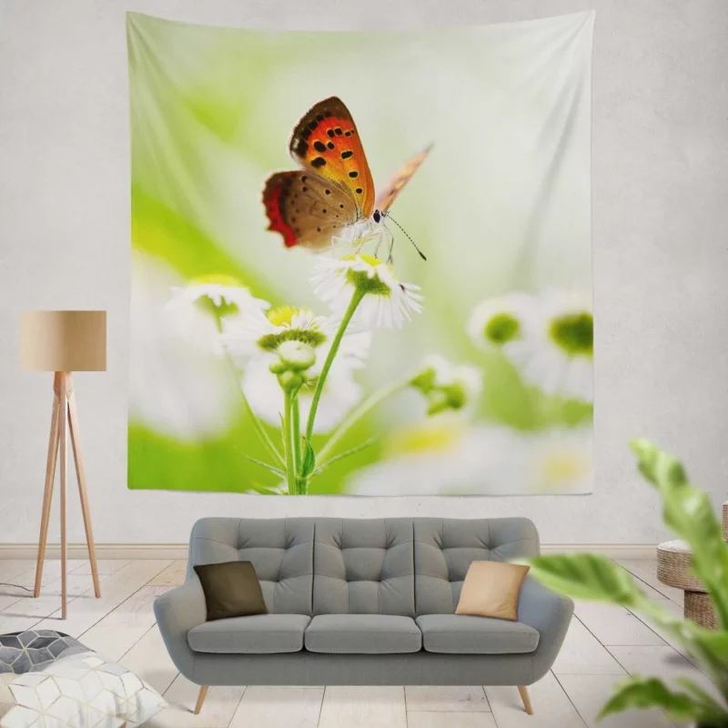 Butterfly Delicate Elegance Floral Intrigue Wall Hanging Tapestry