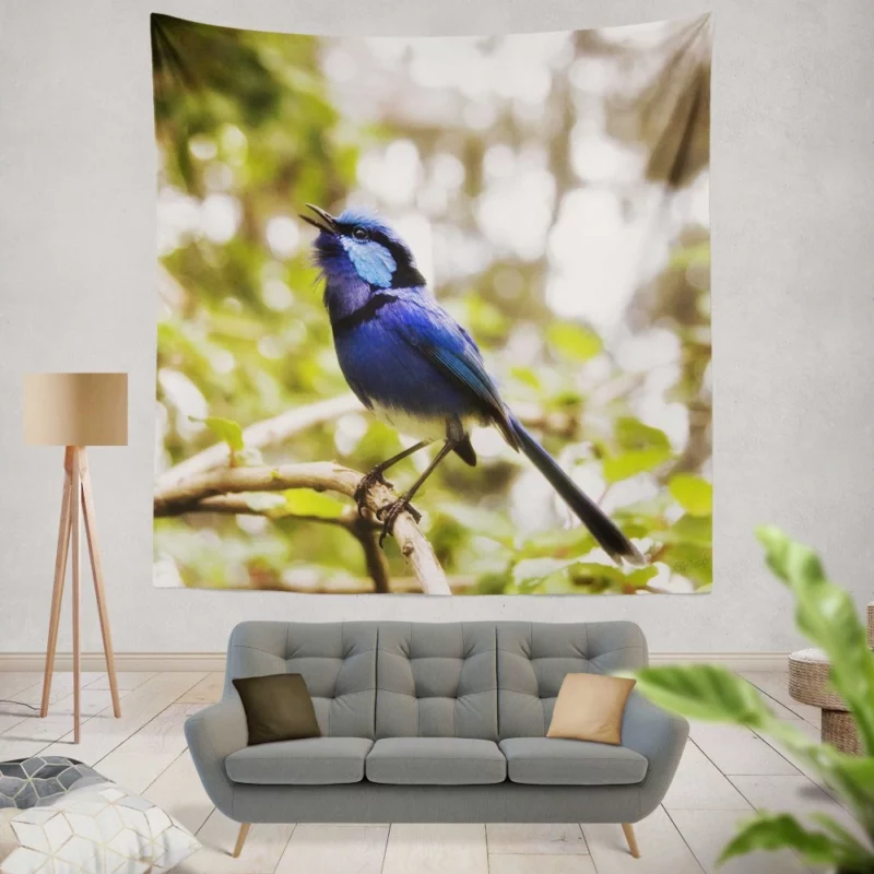 Cafe Poet Bird Enigmatic Aura Winged Inspiration Wall Hanging Tapestry