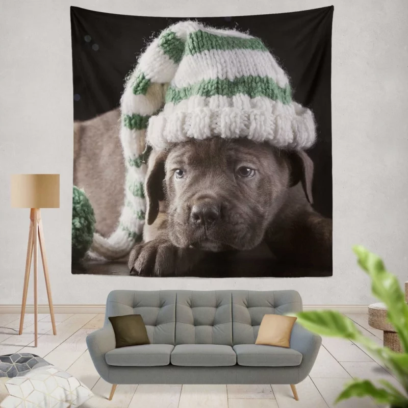 Cane Corso Puppy Charm Furry Innocence Wall Hanging Tapestry