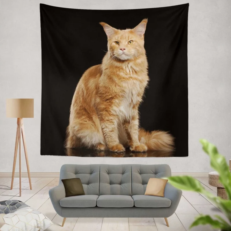 Captivating Cat Gaze Feline Enigma Wall Hanging Tapestry