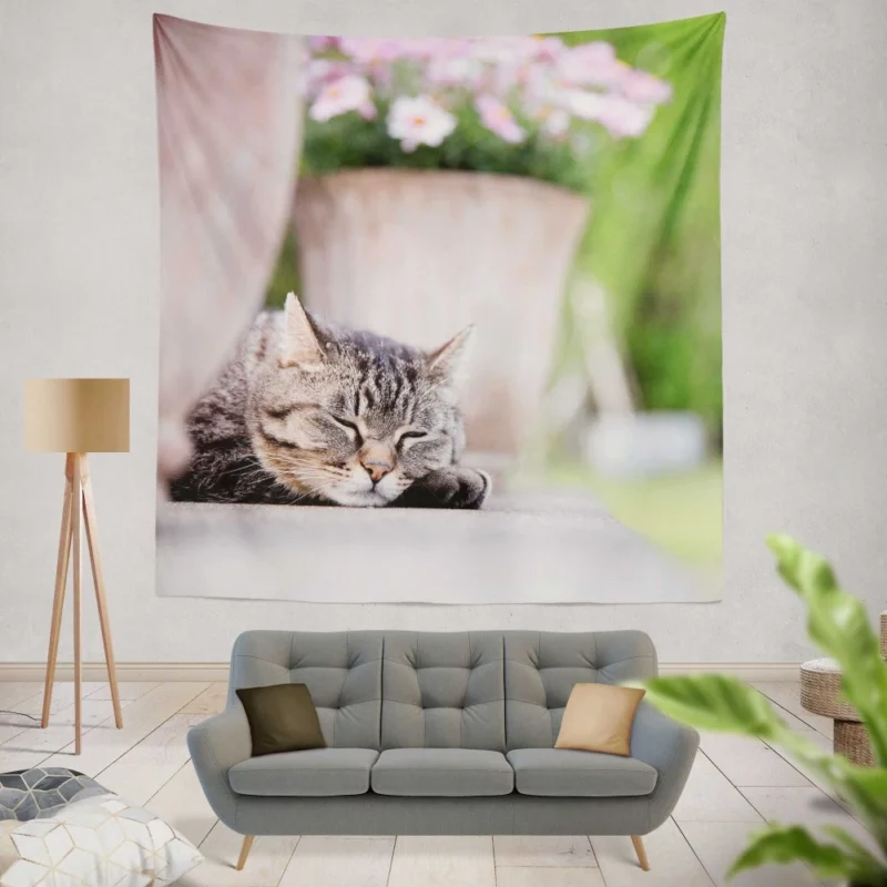 Captivating Cat Glance Wall Hanging Tapestry