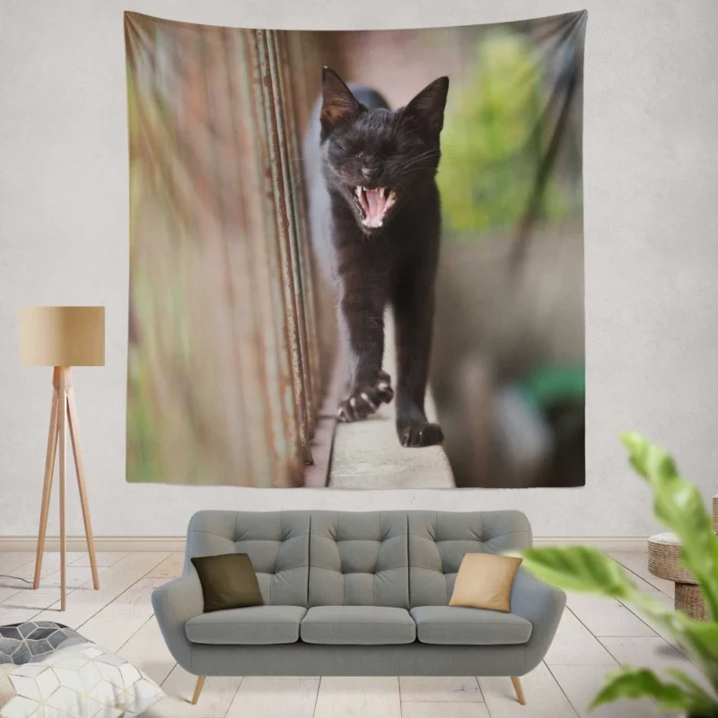 Cat Enigmatic Aura Wall Hanging Tapestry