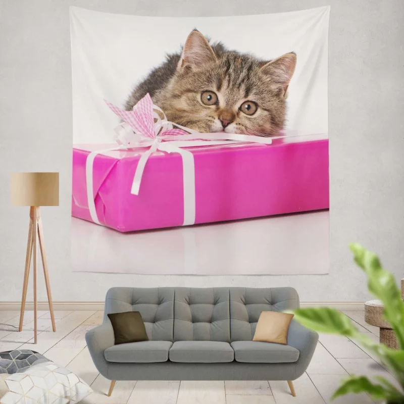 Cat Gift of Stare Enigmatic Connection Wall Hanging Tapestry