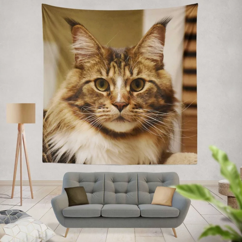 Cat Inquisitive Wall Hanging Tapestry