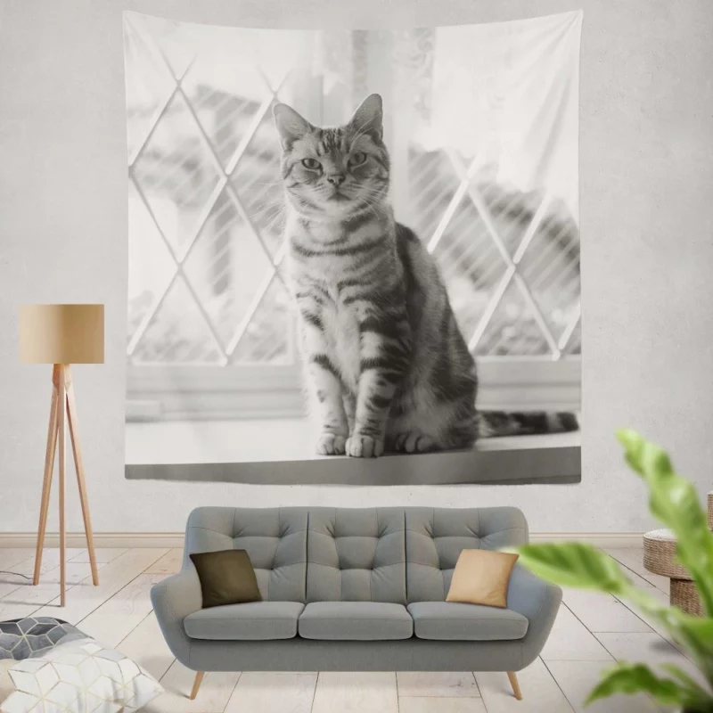 Cat Selective Color Mystery Fiery Intrigue Wall Hanging Tapestry