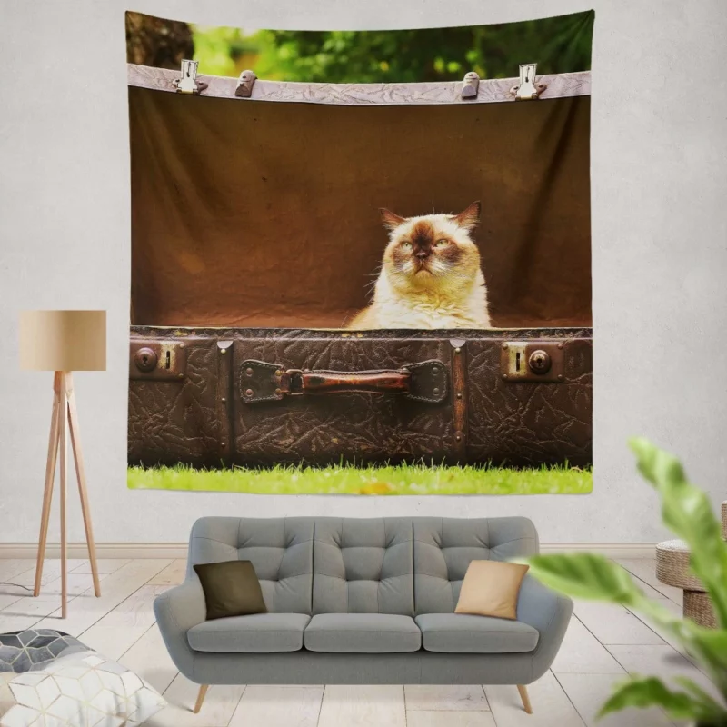 Cat Veil of Intrigue Mysterious Charm Wall Hanging Tapestry