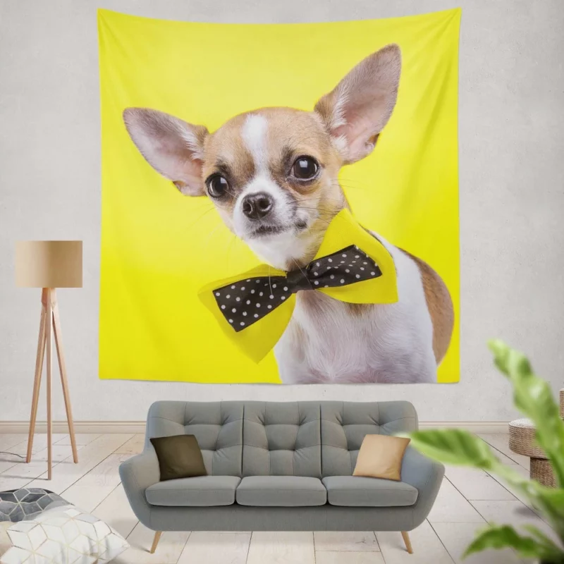 Chihuahua Curious Eyes Quirky Companion Wall Hanging Tapestry