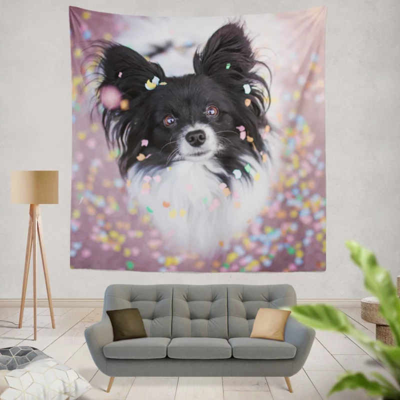 Chihuahua Festive Charm Confetti Play Wall Hanging Tapestry