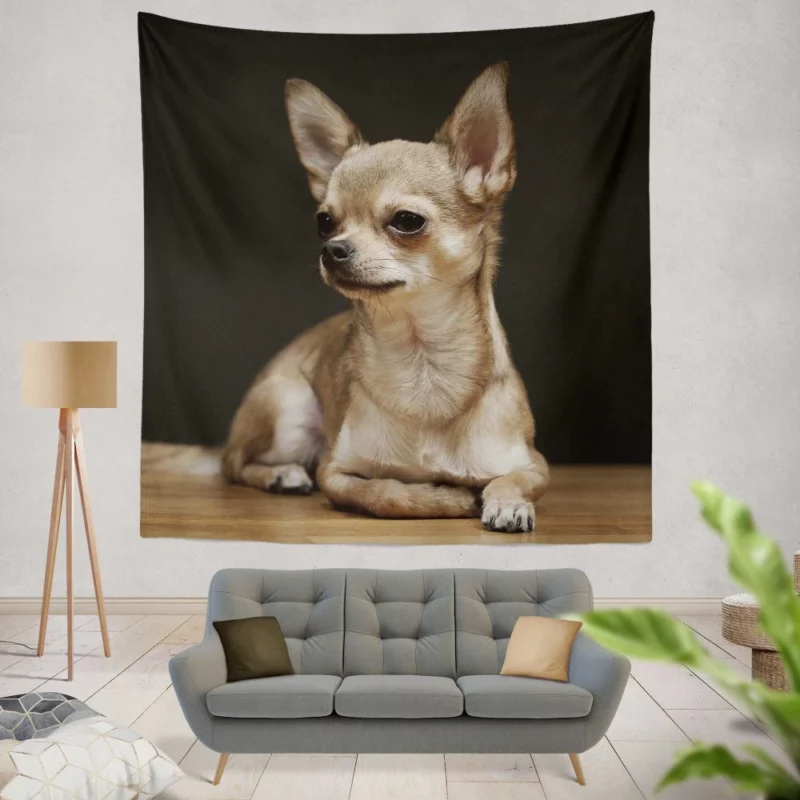 Chihuahua Playful Charm Tiny Companion Wall Hanging Tapestry