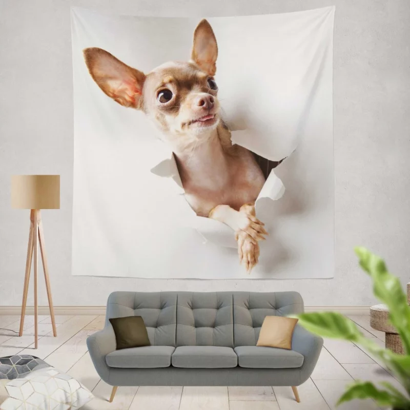 Chihuahua Tiny Grace Delightful Companion Wall Hanging Tapestry