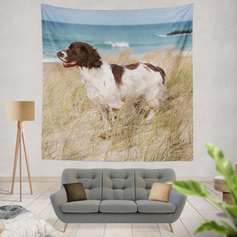 Cocker Spaniel on Sand Beach Beauty Wall Hanging Tapestry