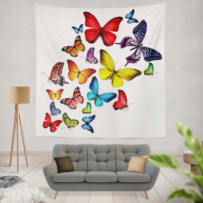 Colorful Butterfly Artistic Dance Wall Hanging Tapestry