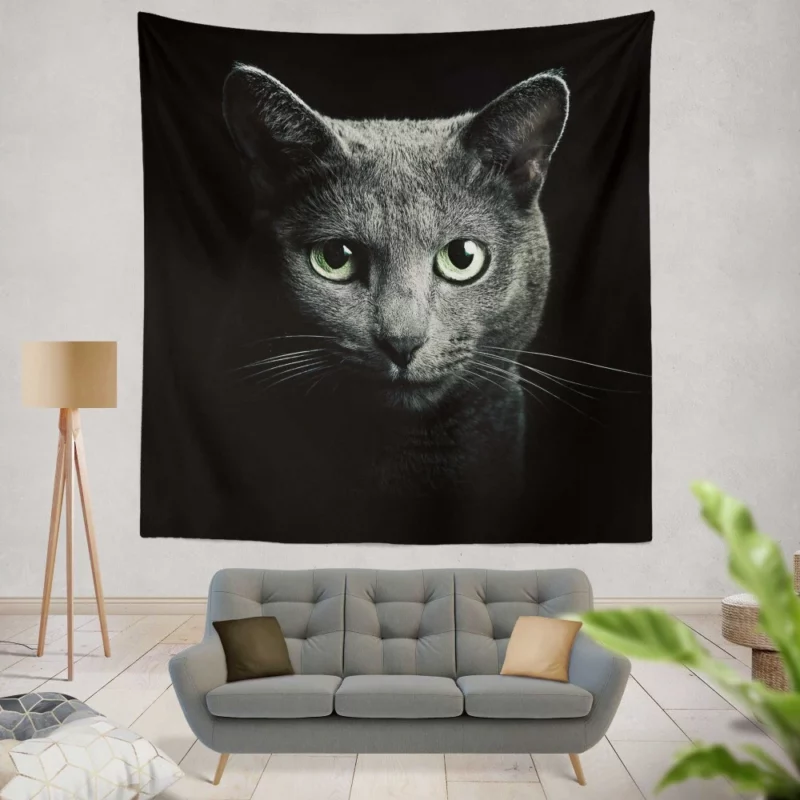 Curious Cat Playful Whiskers and Head Wall Hanging Tapestry