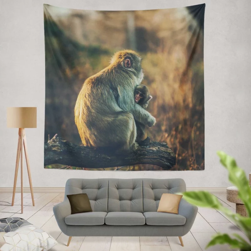 Curious Monkey Primate Wonder Wall Hanging Tapestry