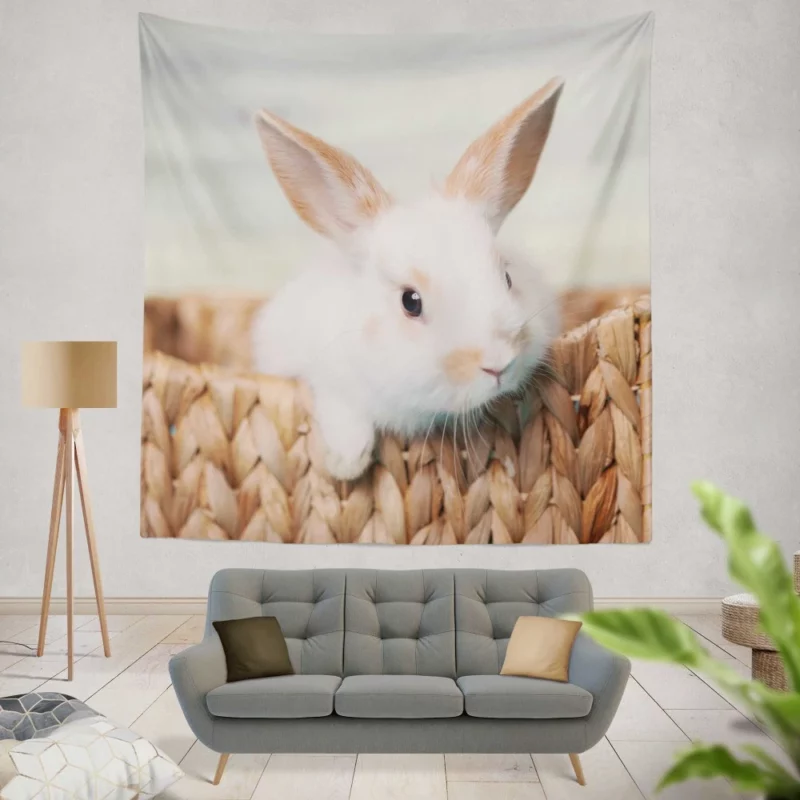 Cute Baby Rabbit Innocent Charm Wall Hanging Tapestry