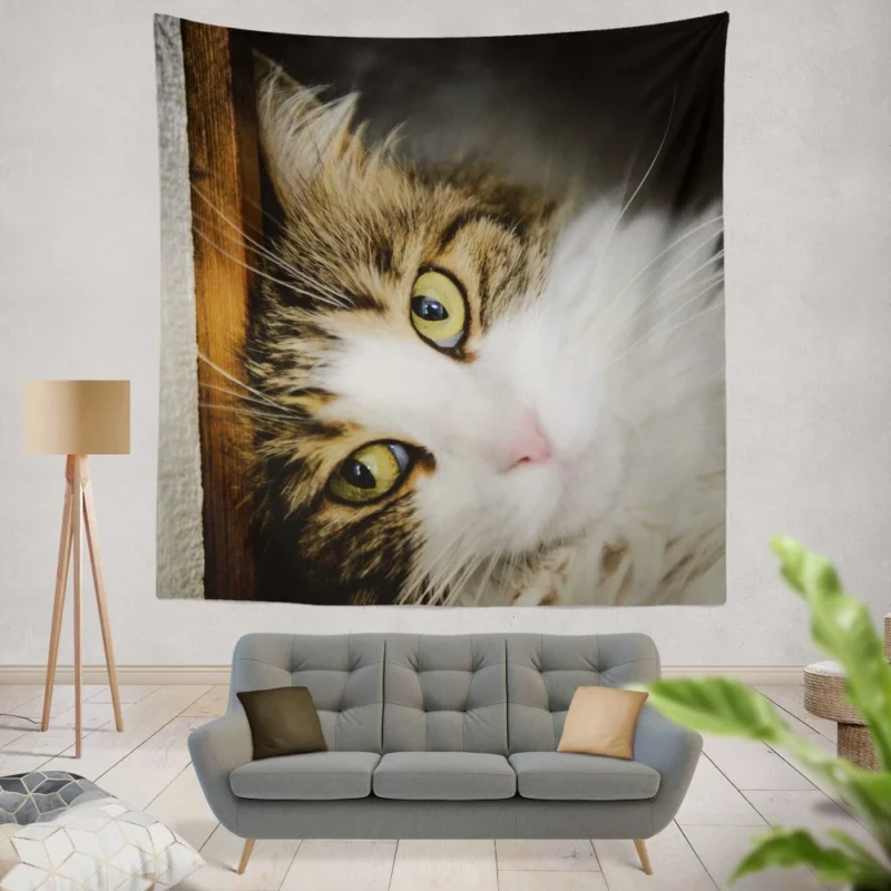 Cute Cat Whimsical Aura Wall Hanging Tapestry