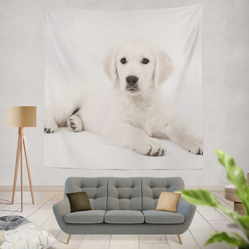 Cute Golden Retriever Pup Innocent Charm Wall Hanging Tapestry