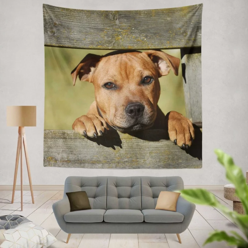 Cute Staffordshire Bull Terrier Dog Delight Wall Hanging Tapestry