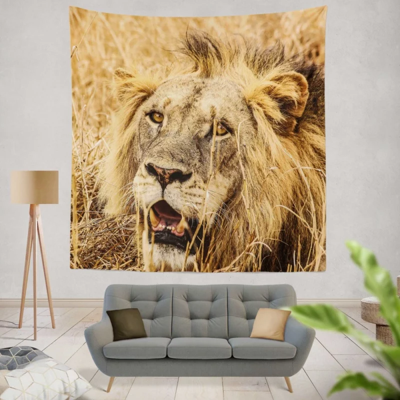 Dangerous Lion Wall Hanging Tapestry