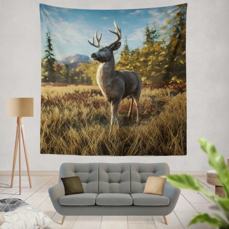 David the Deer Curious Nature Wall Hanging Tapestry