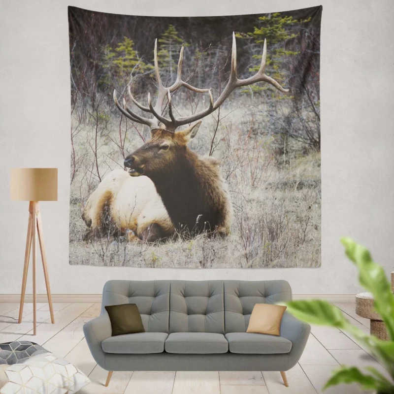 Deer Graceful Stance Silent Beauty Wall Hanging Tapestry