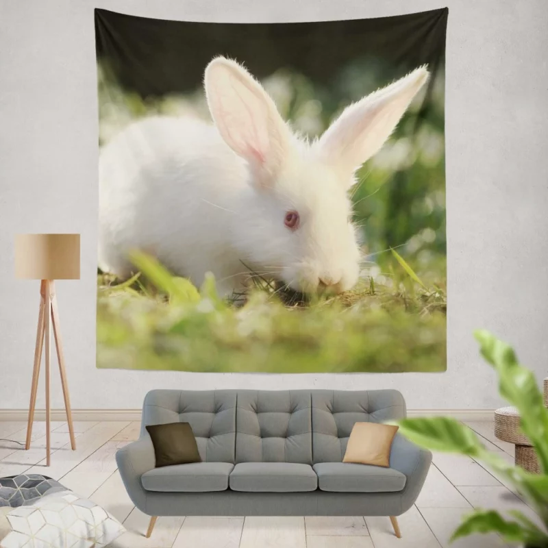 Delightful Play Rabbit Energy Unleashed Wall Hanging Tapestry