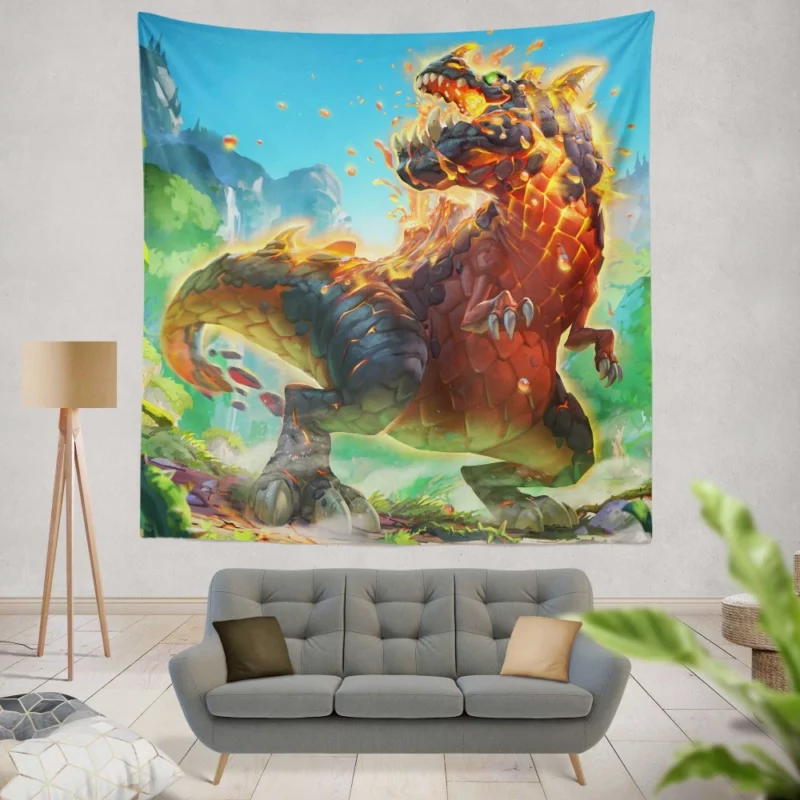 Dinosaur in Hearthstone Epic Adventure Wall Hanging Tapestry