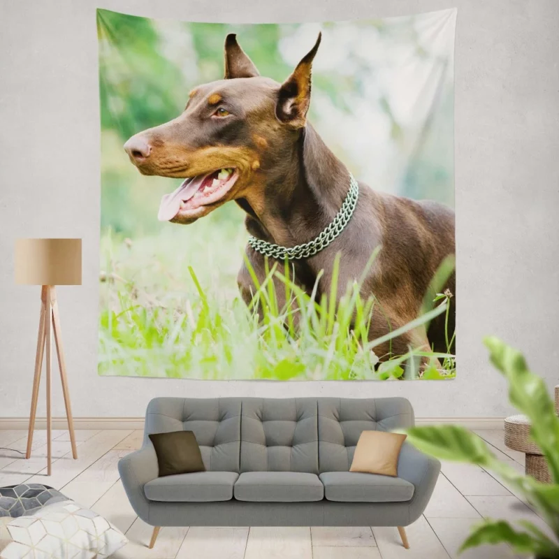 Doberman Pinscher Regal Elegance Wall Hanging Tapestry