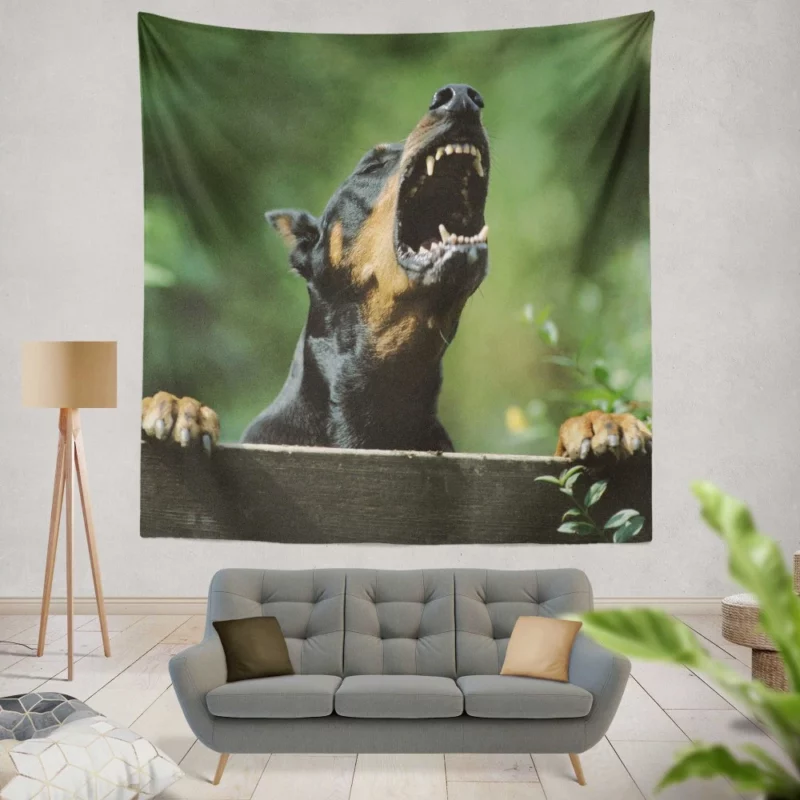 Doberman Pinscher Regal Stance Wall Hanging Tapestry