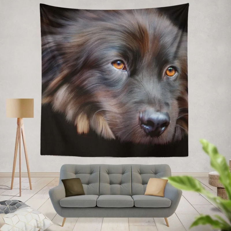 Dog Cute Face Furry Charm Wall Hanging Tapestry