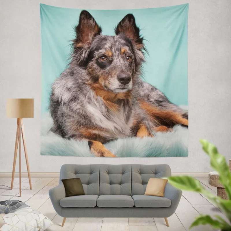 Dog Playful Essence Canine Wonders Wall Hanging Tapestry