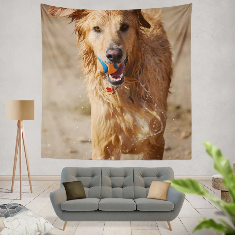 Dog Playful Muzzle Furry Antics Wall Hanging Tapestry